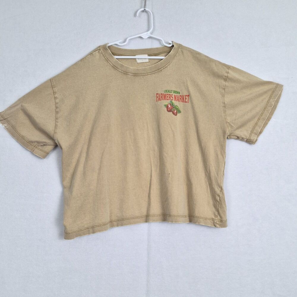 Farmers Market XL Urban Nation Short Sleeve Crop Top Summer Whimsy Casual